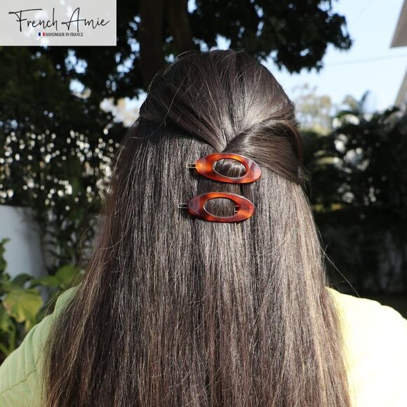 Small Celluloid Hair Clips Tortoise Shell 2 Pcs Women\'s Hair Accessories main image 7